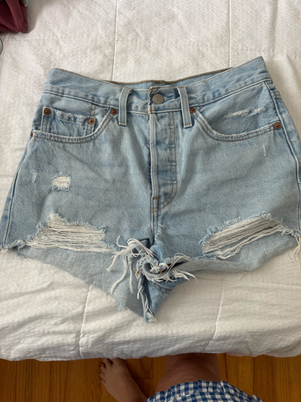 Levi's 501 Original High-Rise Jean Shorts Waist 26 Blue